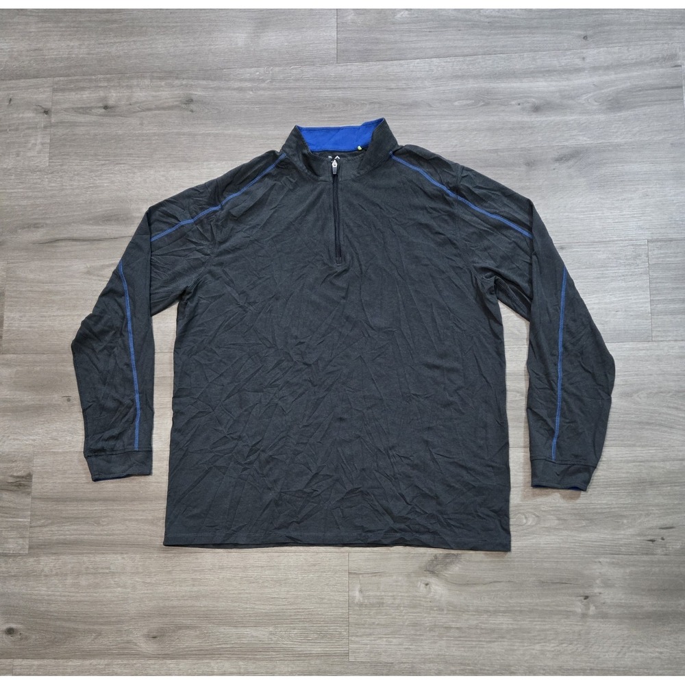 Tasc Carrollton Bamboo Stretch Lightweight 1/4 Zip Dark Gray Men Pullover 2XL
